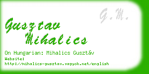gusztav mihalics business card
